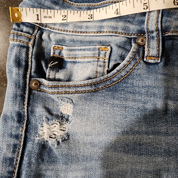 Womens petite Kancan Stylish Distressed Blue Jeans size 1 - Picture 5 of 11
